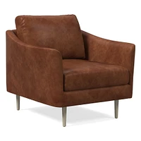 Sloane Chair, Poly, Saddle Leather, Nut, Light Bronze