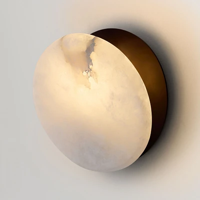 Suki 9" Sconce, Dark Bronze, Alabaster