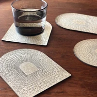 Molly M Collection Leather Portal Coasters Peach S/4