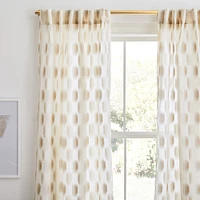 Sheer Shaded Dot Jacquard Curtain, Ivory, 48"x84", Set of 2