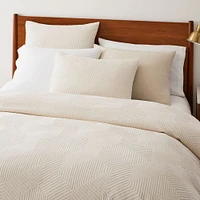 Modern Geo Full/Queen Duvet, White