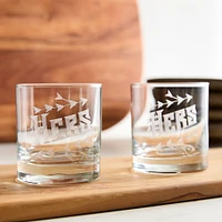 Hand Engraved Couples Glass Set, Hers/Hers Set Of 2