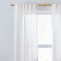 Open Box: MTO Sheer European Linen Curtain, Alabaster, 48 wide x 60 long