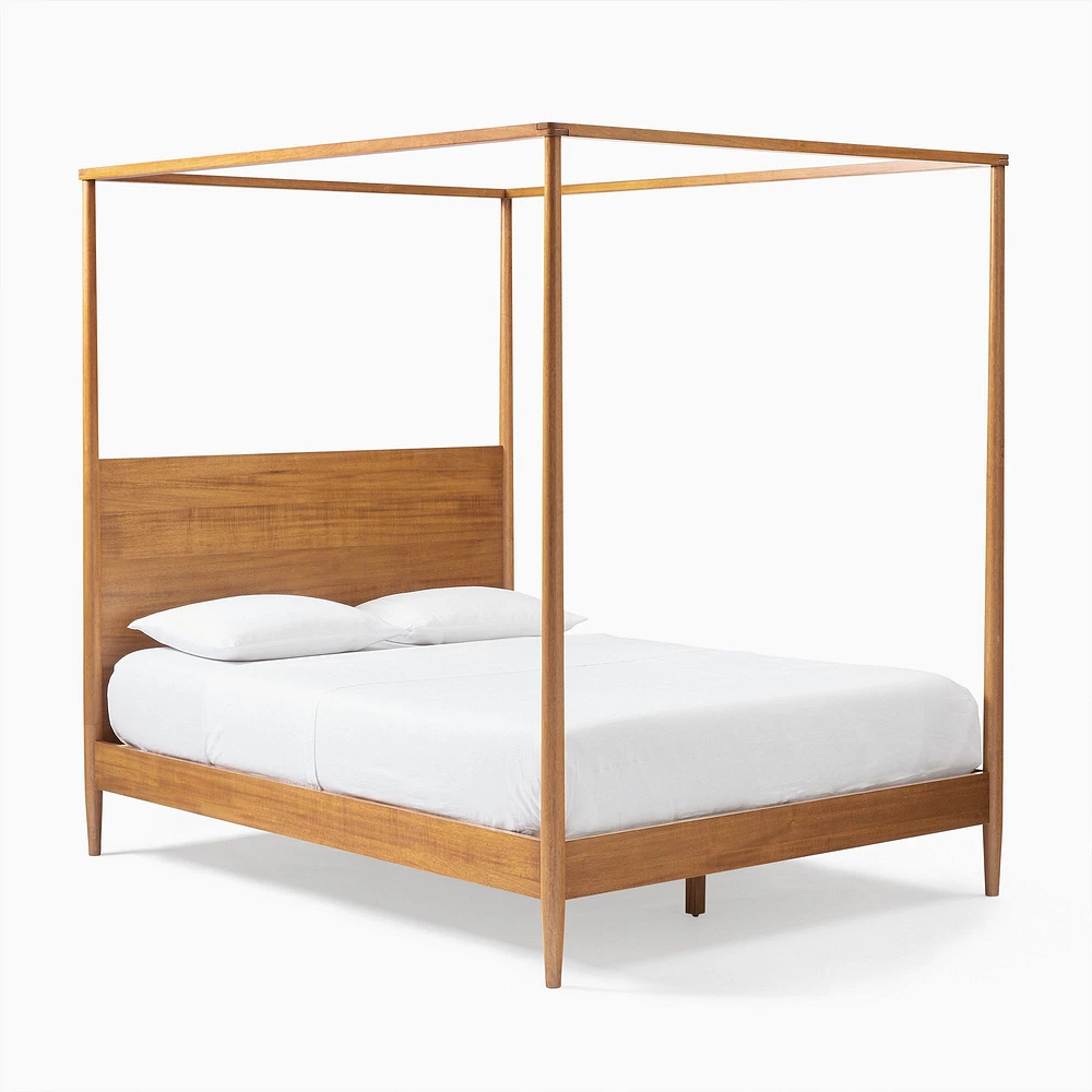 Mid-Century Canopy Bed, Queen, Acorn