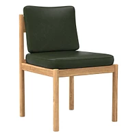 Halsey Side Chair Armless, Saddle Leather, Nut, Black