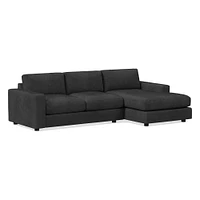 Urban 106" Right 2-Piece Chaise Sectional, Saddle Leather, Nut, Poly-Fill