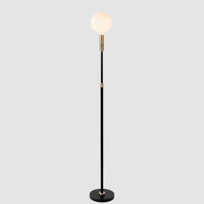 Poise Adjustable Floor Lamp Brass with Sphere V LED bulb US