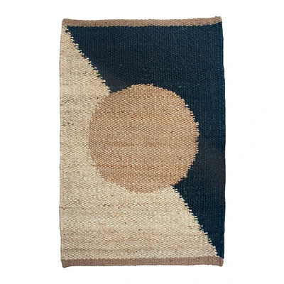 Margeaux Circle Jute Rug Hand, Woven Black