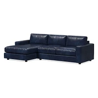 Urban 106" Right 2-Piece Chaise Sectional, Saddle Leather, Nut, Poly-Fill