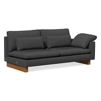 Harmony Right Arm 2.5 Seater Sofa, Down Blend, Saddle Leather, Nut, Walnut