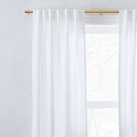 Open Box: Custom Solid European Linen Curtain w/ Blackout , White, 78 wide x 88 long