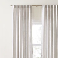 European Flax Linen Curtain, 48"x84", Pearl Gray