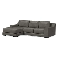 Dalton 121" Right 2-Piece Chaise Sectional, Saddle Leather, Nut, Almond