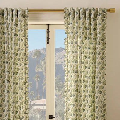 Rhode Jawahar Ruffle Curtain, Set of 2, Celadon, 48x84