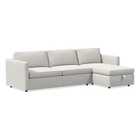 Harris 104" Right Multi-Seat Queen Sleeper Sectional w/ Storage, Saddle Leather, Nut