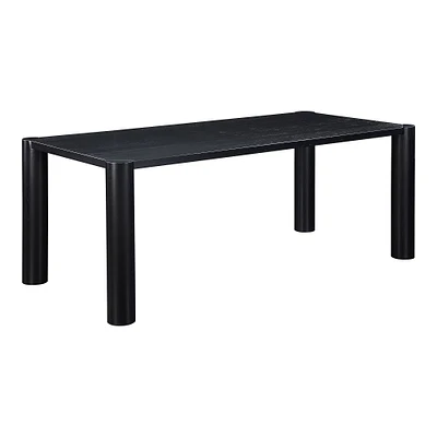 Column Legs 76" Rectangle Dining Table, Black Oak