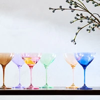 Estelle Colored Glass Martini Set Lavender