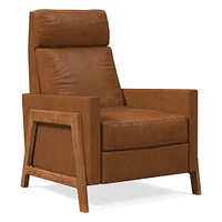 Spencer Recliner, Poly, Saddle Leather, Nut, Walnut