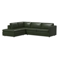 Harris 112" Right Multi-Seat 2-Piece Bumper Chaise Sleeper Sectional, Saddle Leather, Nut