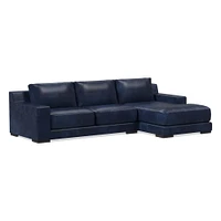 Dalton 121" Right 2-Piece Chaise Sectional, Saddle Leather, Nut, Almond