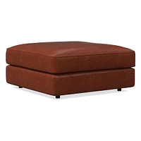 Urban Ottoman, Saddle Leather, Nut