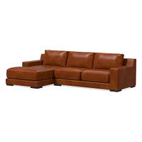 Dalton 121" Right 2-Piece Chaise Sectional, Saddle Leather, Nut, Almond