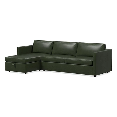 Harris 108" Right Multi-Seat Queen Sleeper Sectional w/ Storage, Saddle Leather, Nut