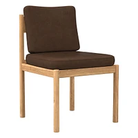 Halsey Side Chair Armless, Saddle Leather, Nut, Black