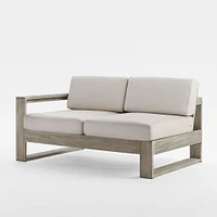 Portside Outdoor Sectional Left-Arm Sofa, Alabaster, Weathered Gray