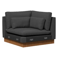 Harmony Right Arm 2.5 Seater Sofa, Down Blend, Saddle Leather, Nut, Walnut