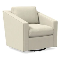 Tessa Swivel Chair, Poly, Saddle Leather, Nut, Concealed Support