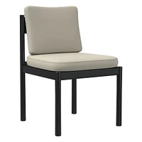 Halsey Side Chair Armless, Saddle Leather, Nut, Black