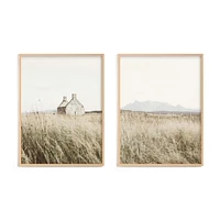 highland prairie I by Kamala Nahas, Natural Wood Frame, Full Bleed, 24x30