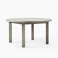 Portside Outdoor Concrete 60 Round Dining Table, Weathered Gray