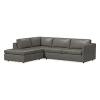 Harris 112" Right Multi-Seat 2-Piece Bumper Chaise Sleeper Sectional, Saddle Leather, Nut