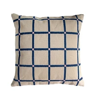 Leah Singh GRID PILLOW  REVERSIBLE BLACK + TAN