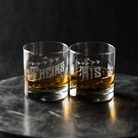 Hand Engraved Couples Glass Set, Hers/Hers Set Of 2