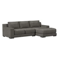 Dalton 121" Right 2-Piece Chaise Sectional, Saddle Leather, Nut, Almond