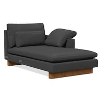 Harmony Right Arm 2.5 Seater Sofa, Down Blend, Saddle Leather, Nut, Walnut