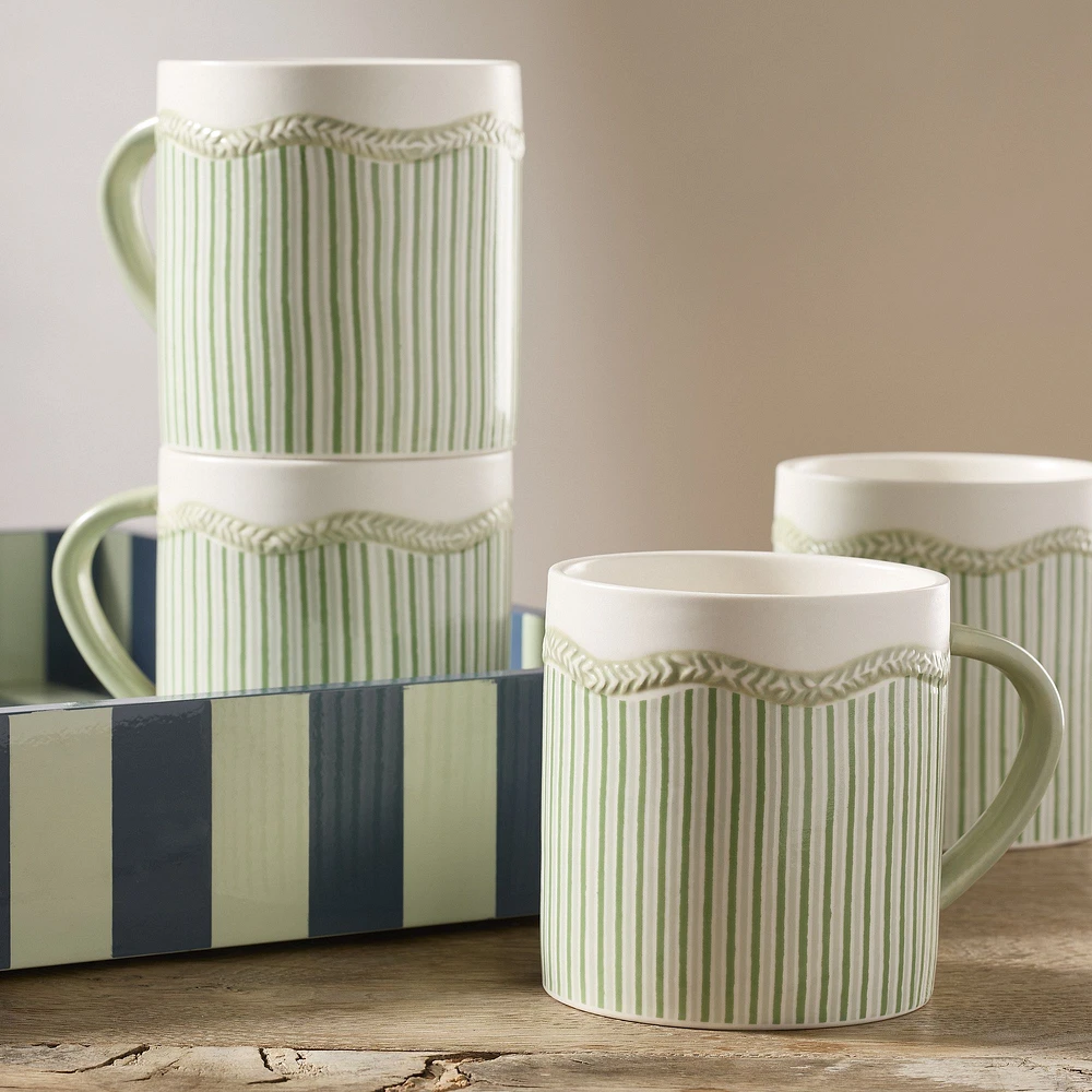 Rhode Wiggle Mug, Green, Set of 4