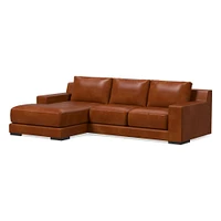 Dalton 121" Right 2-Piece Chaise Sectional, Saddle Leather, Nut, Almond