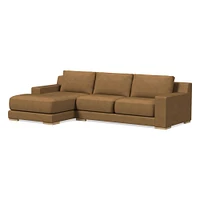 Dalton 121" Right 2-Piece Chaise Sectional, Saddle Leather, Nut, Almond