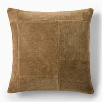 Patchwork Chenille Pillow Cover, 20x20, Sand