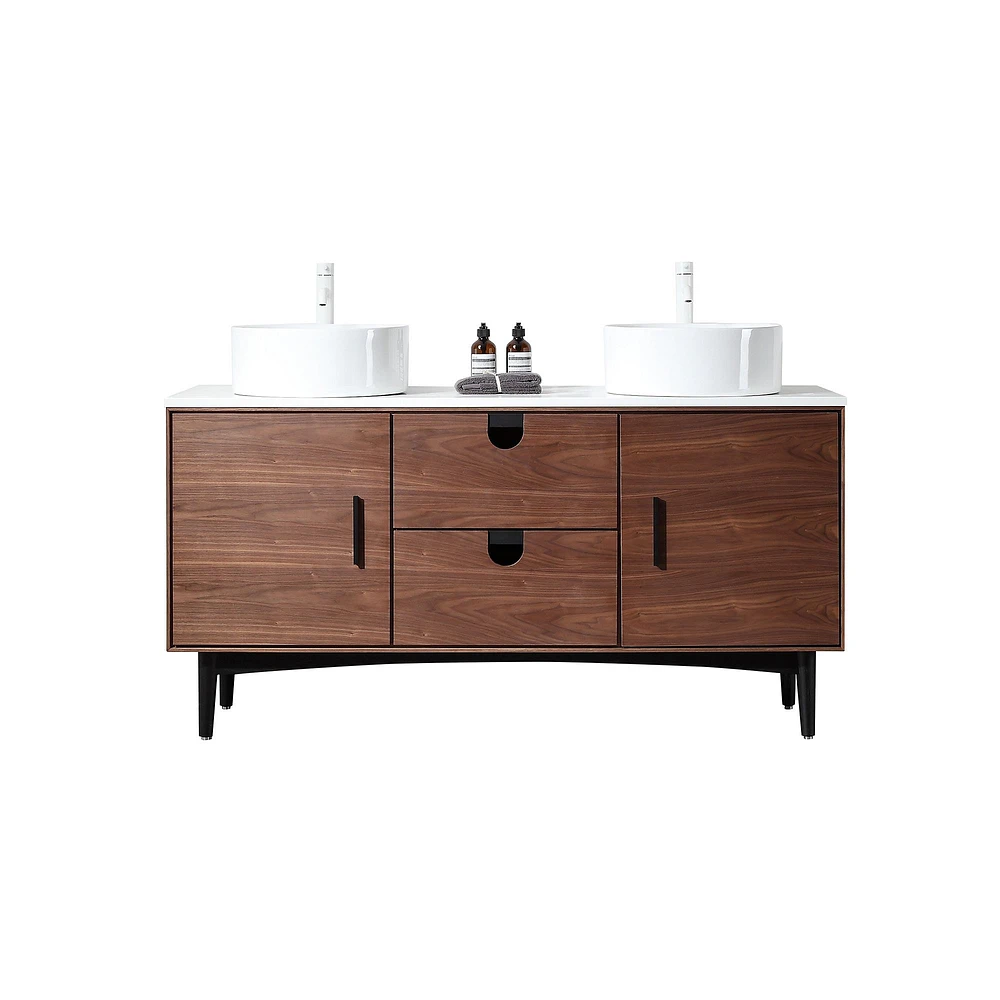 Orsa 60" Double Vanity Walnut