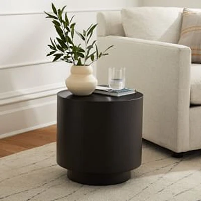 Tucker 16" Drum Side Table, Dark Bronze