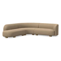 Laurent 122.5" 2-Piece Bumper Sofa, Left-Arm 2 Seater Right-Arm Performance Yarn Dyed Linen Weave, Alabaster, Blonde