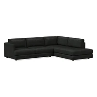 Haven 108" Right Multi Seat 2-Piece Bumper Chaise Sectional, Standard Depth, Saddle Leather, Nut