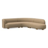 Laurent 122.5" 2-Piece Bumper Sofa, Left-Arm 2 Seater Right-Arm Performance Yarn Dyed Linen Weave, Alabaster, Blonde