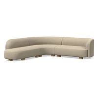 Laurent 122.5" 2-Piece Bumper Sofa, Left-Arm 2 Seater Right-Arm Performance Yarn Dyed Linen Weave, Alabaster, Blonde