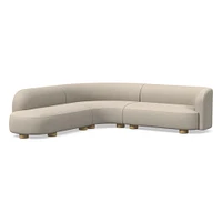 Laurent 122.5" 2-Piece Bumper Sofa, Left-Arm 2 Seater Right-Arm Performance Yarn Dyed Linen Weave, Alabaster, Blonde